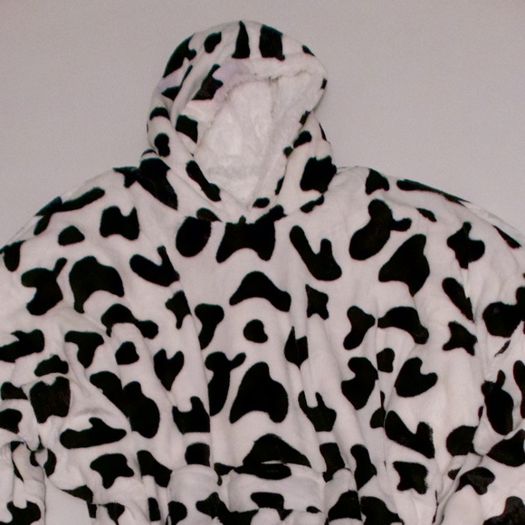 Cow print soft hoodie Sz: XL - Picture 4 of 5